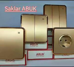 Saklar ABUK Rumah Modern Mewah Dobel Emas Putih Elegan Standar Eropa