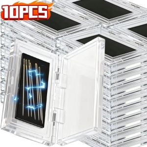 1/10pcs Portable Transparent Magnetic Sewing Pins Holder Buttons Pins Storage Box for Home Embroidery Sewing Office Supplies