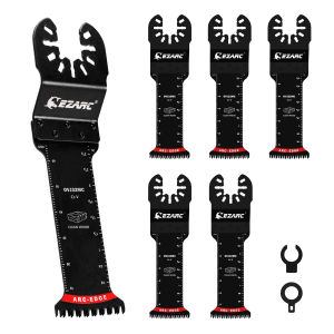 EZARC 5PCS Japanese Tooth Oscillating Saw Blades CRV Extra-Long Reach Arc Edge Multitool Blades Clean Cut for Wood & Plastic