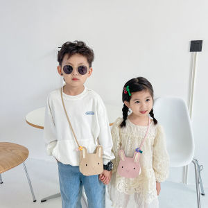 Cute Cartoon Rabbit Mini Crossbody Bag for Children Decorative Coin Purse Boys And Girls Universal Small Fashionable Bag