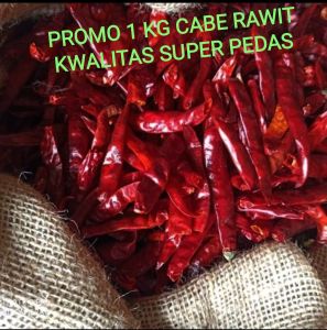 Cabe Merah Rawit Teja kering 1 kg packing  import dijamin pedas tanpa tangkai