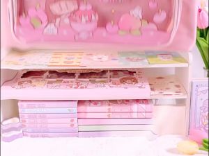 Portable Tutoring Bag Zipper Thickened Oxford Cloth Book Handbag PVC Front Pockets Waterproof Student Horizontal Handbag