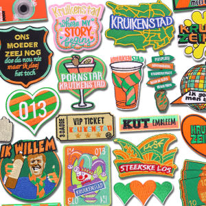 Netherland Carnival Kruikenstad Emblem Embroidery Patches DIY Iron On Patches For Clothing DIY Celebration Decoration Sew Badges