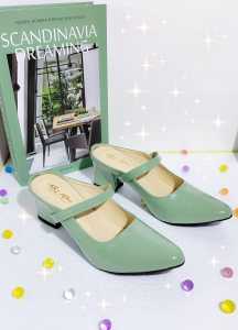 Toko Alika - Sepatu Sandal Wanita Terbaru Hijau Mint Tinggi Hak 5cm