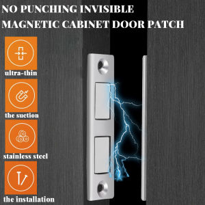 【Varitystore】No Punching Invisible Cabinet Magnetic Catch Ultra Thin Adhesive Magnetic Cabinet Latch Closures For Kitchen Closet Door Closing Door Magnetic Catch