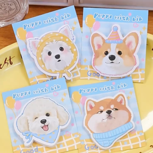 30Sheets Cute Puppy Sticky Notes Cartoon Memo Pads School Stationery