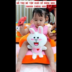 Ghế tập ngồi cho bé hình thú có dây an toàn và đế chống trượt nhồi bông dễ thương cao cấp