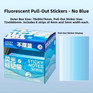 Fluorescent Pull-off Stickers Rainbow Strip Sticky Notes Transparent Learning Stationery High Aesthetic Value INS Dopaamine Colored Markers