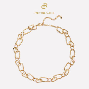 Retro Chic Italian Roman Gold & Silver Tone Necklace