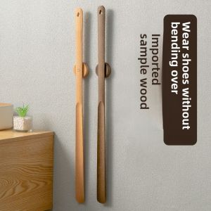 Super Long Magnetic Lift Shoehorn Pregnant Women Fabulous Shoe Wearing Tool Elderly For Home Solid Wood Grilled Shoes Senior Non-Bending Shoes Swab