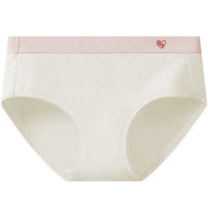 AIMO | กางเกงชั้นในทรงสามเหลี่ยมผ้าฝ้ายแท้สำหรับผู้หญิง กางเกงขาสั้นเอวกลางไร้ตะเข็บ กางเกงชั้นในป้องกันแบคทีเรีย ผลิตจากผ้าฝ้ายแท้ 100%