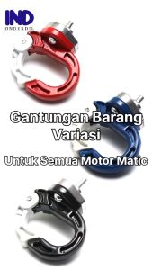 Gantungan-Pengait-Kait Barang Besi Q Variasi Warna Hitam Biru Merah Bisa Untuk Semua Motor Matic