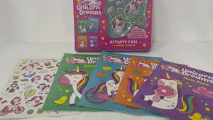 Unicorn Dreams Bubble Stickers Cute Gift Set for Kids with 4 Books & Stickers