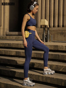 High-Waist Compression Yoga Pants for Women Konikoni Running Pilates Fitness Sports Outerwear Breathable Quick-Dry Moisture-Wicking