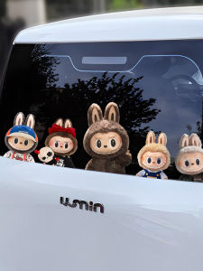 Labubu Big Head Sticker Car Decal Electric Vehicle Decoration Creative Personalized Scratch Cover Artwork PVC Body Sticker