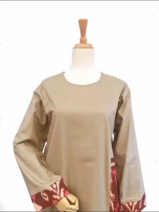 Minea gamis tenun kombinasi katun linen Alilah