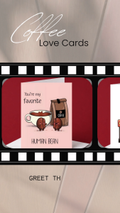 Human Bean Love Card Cute Funny Coffee Greeting Card Romantic Espresso Greeting Card