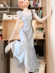 CHANGTONG | Elegant French Style Gentle Wind Fairy Skirt Dress With Bell Sleeves Waist Cinching Beach Holiday Long Dress For Women