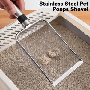 Cat Litter Scoop Stainless Steel Cat Litter Shovel Mesh Screen Fecal Spoon Pet Cleaning Tools