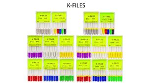 PIORPOY Dental Hand Use K-Files Endodontic 6Pcs/Box Root Canal Files 21/25mm Stainless Steel Dentist Tools Dental Files Tools