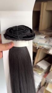 ZZHAIR 100% Brazilian Human Remy Hair Extensions 16"-24" 8Pcs Set 120g-140g Clips In Full Head Straight Natural