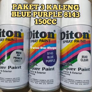 Pilok Pilox Cat Diton Paket 3 Kaleng 150cc Paketan Lengkap Ungu Tua Metalic Metalik Blue Purple 8143 Primer Grey Epoxy 8020 Clear Glossy Mengkilap 8540