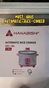 BUILDMATE Hanabishi 700W Rice Cooker with Glass Cover 1.8L 10CUPS Automatic Electric Cooker Elegant HRC-18G / HRC18G
