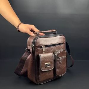 Tas Selempang Kulit PU Leather POLO AMSTAR 10\\\" Inchi Tas Kantor