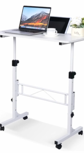 IKKLE โต๊ะปรับระดับ 4 ขั้น พร้อมล้อเลื่อนล็อคได้ - ขนาด 80x40 ซม. ปรับ 70-110 ซม. พร้อมช่องวาง iPad