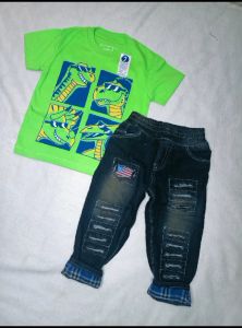 SETELAN KAOS ANAK LAKI DINO CELANA PANJANG JEANS 1-9 TAHUN BAJU ANAK COWOK SETELAN ANAK LAKI
