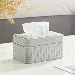 กล่องกระดาษหนังหรูหราหลายฟังก์ชันสำหรับรถ กล่องใส่กระดาษทิชชู่สำหรับใช้ในบ้าน ห้องนั่งเล่น โรงแรม กล่องใส่ช่องจับเครื่องเสียงไร้สาย