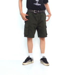 KUZI PROJECT - Celana Cargo Pendek - Falta - Olive - Cargo Pants - Reguler fit
