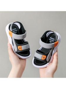 รองเท้าแตะชายหาดกันลื่นพื้นนุ่มสำหรับเด็กชาย รองเท้าแตะกันลื่นฤดูร้อนแบบลำลอง พื้นยาง สำหรับเด็กผู้ชาย