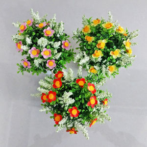 Azgalery PBP163: Pot Bunga Daisy Plastik & Ornamen Dekorasi Hiasan Rumah