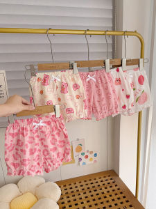 cat and fish | Cotton Short Pants for 0-5 Year Old Girls Summer