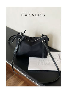 Week Eight Store Single Shoulder Bag Nylon Underarm Boston Pillow Commuter Bag Womens Purse Fashionable Waterproof Zipper