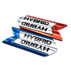 1Pair Personalized 3D Car Emblem Stickers Metal HYBRID Car Stickers Badge Decoration Stickers Universal For Most Cars