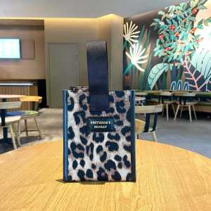 New Portable Leopard Print Water Cup Bag Mommy Casual Commuting Bottle Bag Waterproof Handbag Soft Polyester Material