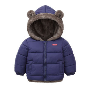 Boys Girls Fleece Warm Jackets Winter Baby Padded Thick Coats Children Hooded Cotton Outerwear Kids Clothes Cashmere Snowsuit