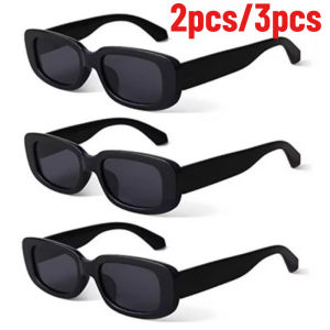 2/3PCS Fashionable Small Square Retro Rectangular Sunglasses Daily Commuting Party Decoration Glasses for Christmas