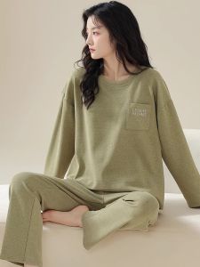 ชุดนอนผู้หญิง FENTENG CARE แขนยาว ขนแกะ 2 ด้าน อบอุ่น ใส่อยู่บ้าน ฤดูใบไม้ร่วง ฤดูหนาว ชุดนอนผู้หญิง ชุดนอนผู้หญิง