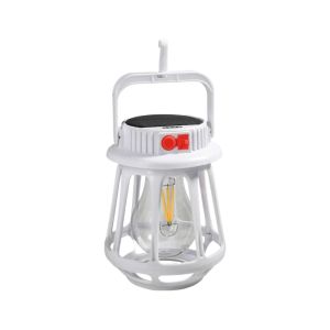 Solar Rechargeable Outdoor Camping Lantern with Strong Beam Flashlight Portable LED Spot Light for Tent Hiking Emergency Use