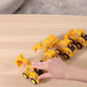 [SG STOCK] Excavator & Bulldozer Model Car Set – Educational Construction Vehicle Toy for Children | Includes FREE Cute Stickers Label Gift