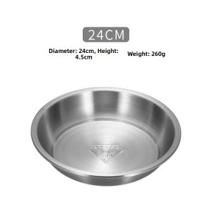 Stainless Steel Plate Circular Thickened Flat-bottomed