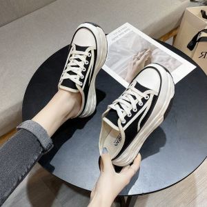 Internet Hot Thick Bottom Canvas Sandals Womens Summer Outwear 2022 New Arrival Super Hot All-Matching Fashion Baotou Half Care Shoes