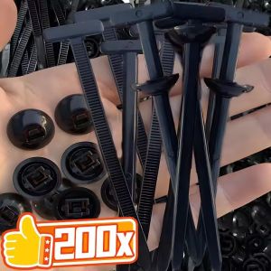 [Woken] 200 cái Tấm bảo vệ động cơ xe hơi đa năng dây rút nhựa ni lông kẹp chặt vít thay thế chịu lực cao Dây buộc cáp tự khóa