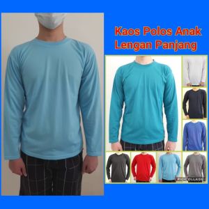 Kaos anak lengan panjang polos - kaos polos anak allsize warna warni