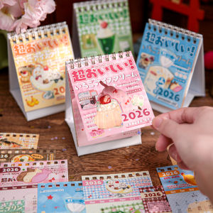 2026 Mini Calendar Cute Japanese Stationery Small Desk Calendar Creative Coil Calendar Desktop Decoration Office Stationery