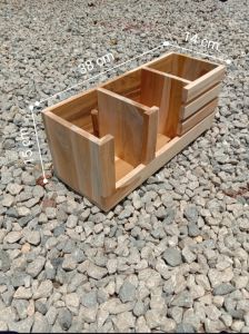 ช่องใส่แก้วสามช่องซี่ใส่หลอดฝาแก้ว16-32 ออนสุดคุ้มค่างานไม้สัก