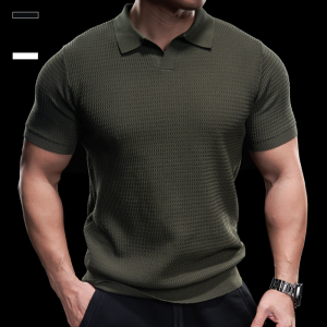 Bullying Muscle Mens Fitness Short Sleeve T-Shirt Running Training Polo Shirt Slim Fit Summer Casual Sportswear